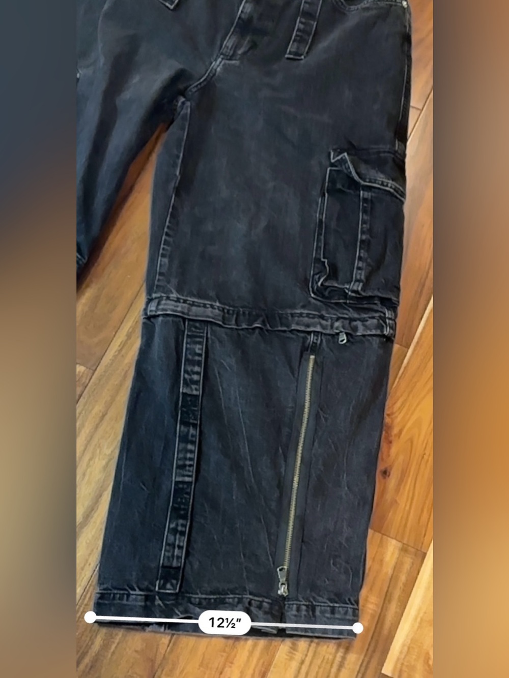 ZARA Detachable Cargo Denim Jeans - Picture 6 of 11